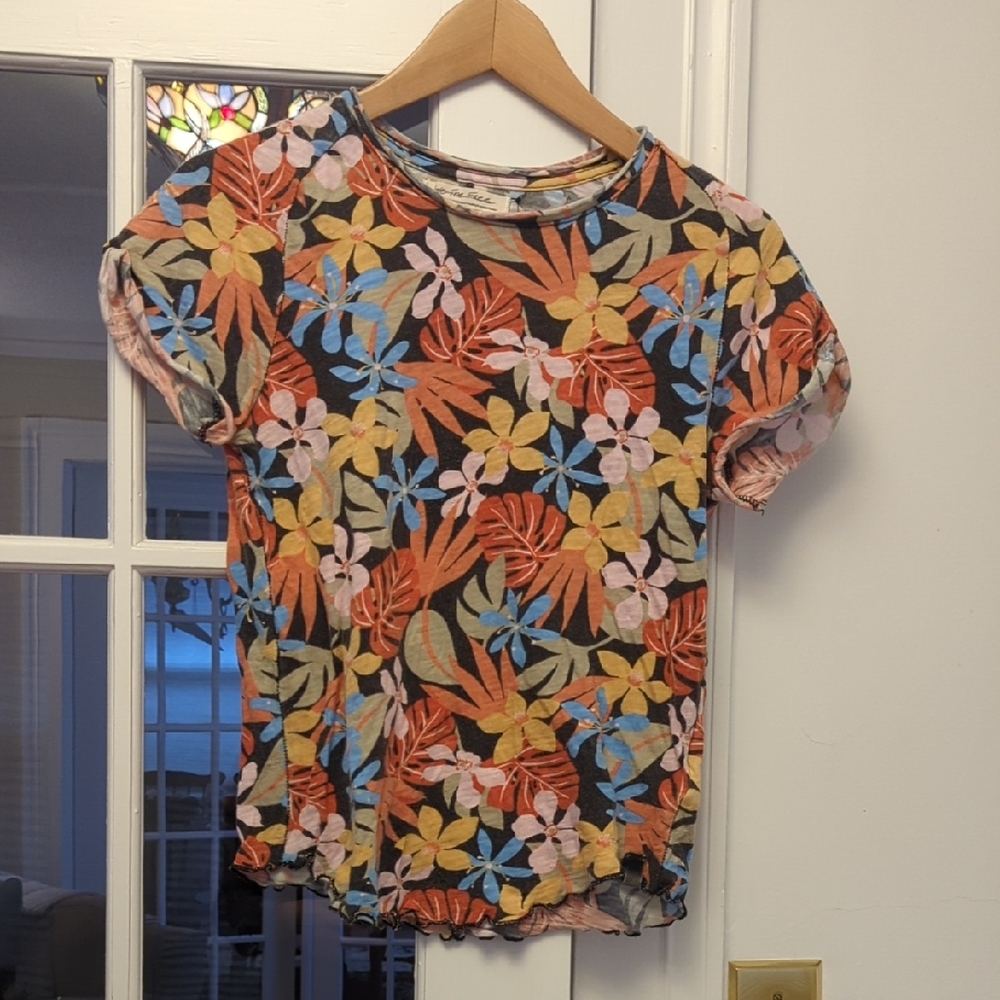 We The Free Multicolor Tropical Print Floral Top Size Small